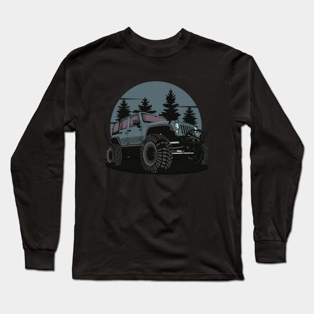 Jeep Wrangler Long Sleeve T-Shirt by Pittih